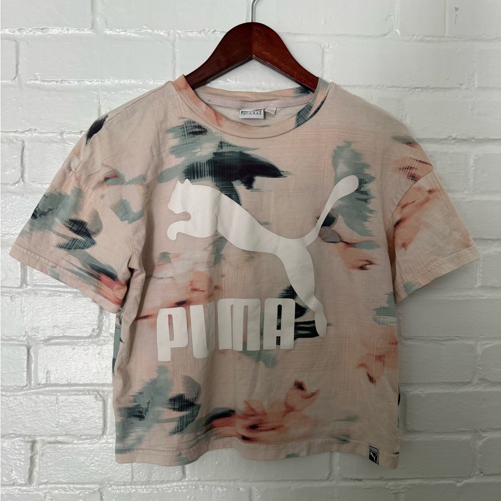 Women’s Puma Pink Tie-Dye Crop T-Shirt